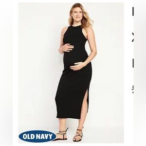 Maternity Racerback Rib knit midi Dress